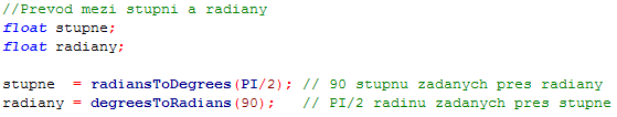 RobotC - převod mezi stupni a radiány